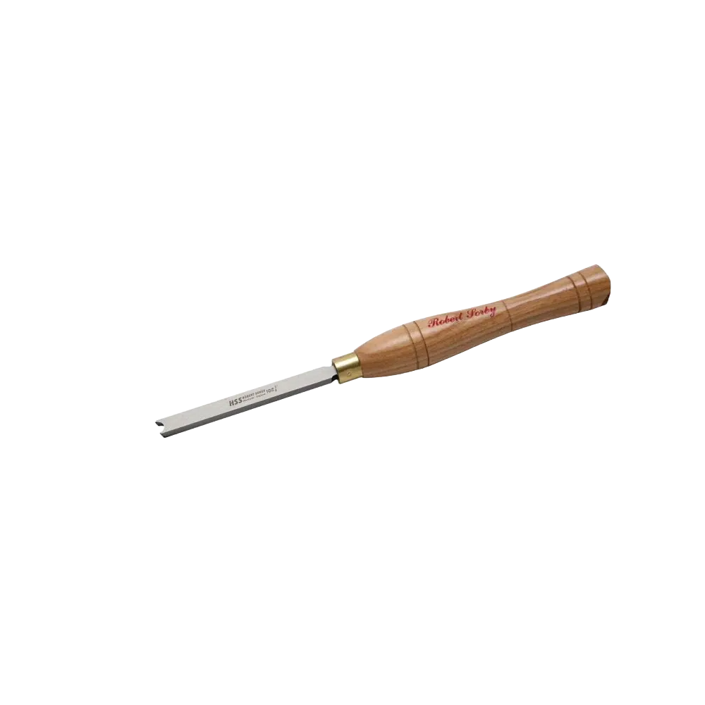 Wood handle bead forming tool with brass collar and narrow steel blade for woodworking and home improvement tasks