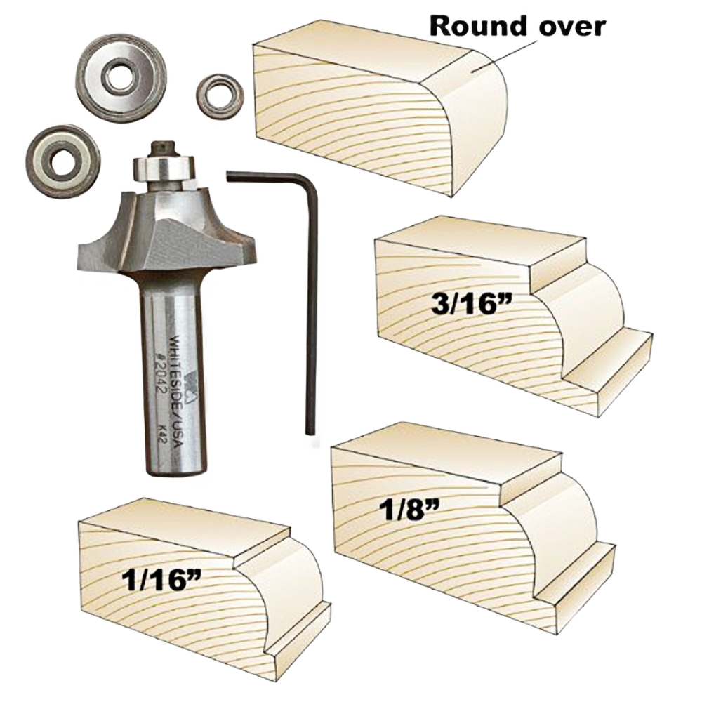 Whiteside woodworking beading bit set with bearings and hex key for tool accessories and home improvement projects