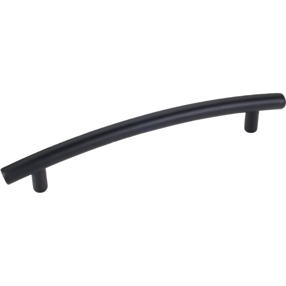 Matte black curved cabinet pull with minimalist design, part of hardware and furniture accessories under $50 collection.