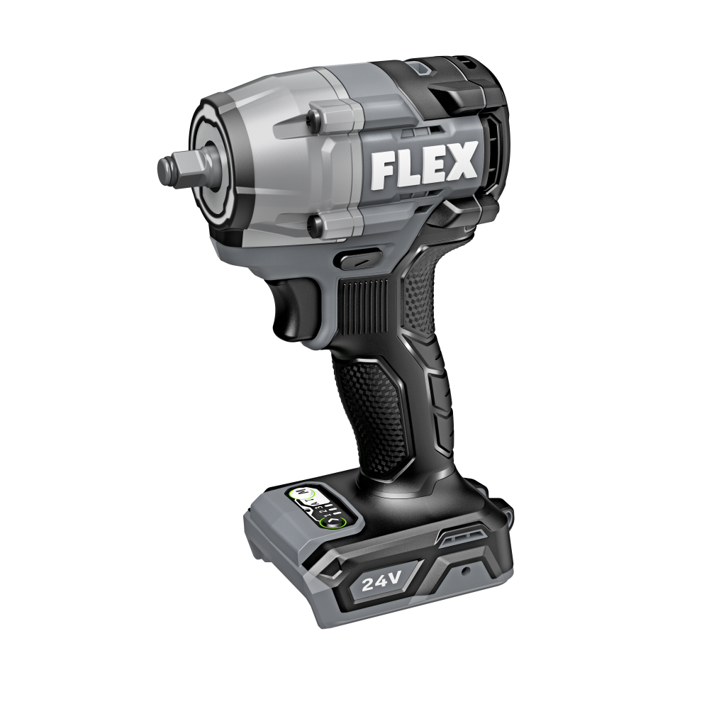 Compact 24V cordless impact wrench in black and gray featuring textured grip, designed for power tools and woodworking tasks at Hartville Hardware.