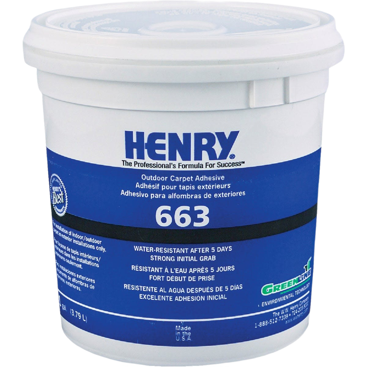 1-gallon container of durable outdoor carpet adhesive with strong initial hold for flooring and home improvement tools under $50