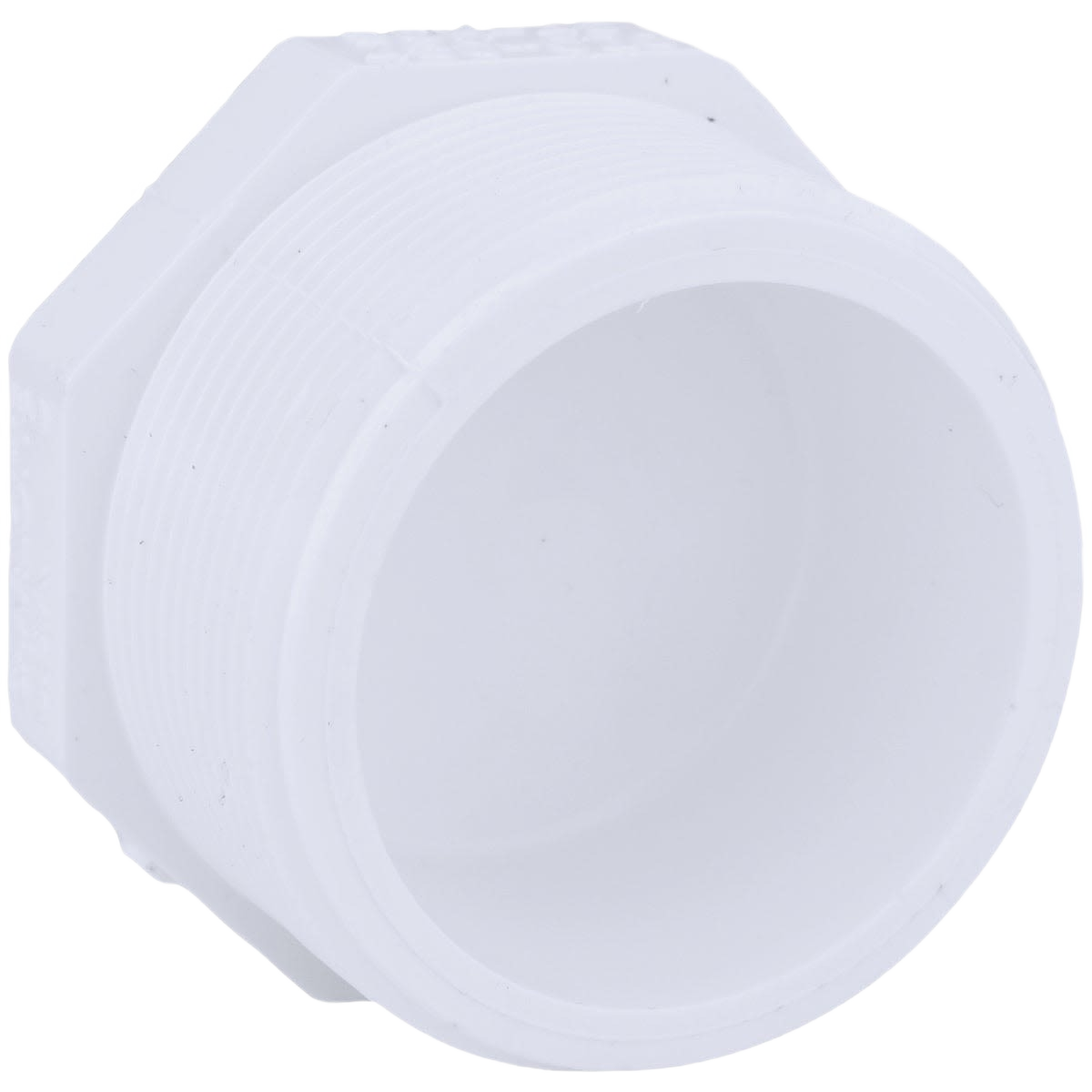 White PVC threaded plug pipe fitting for plumbing and home improvement under $50 collection
