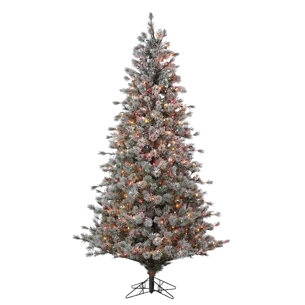 Frosted sugar plum pine tree with clear incandescent lights, perfect for Christmas trees and holiday decor collections