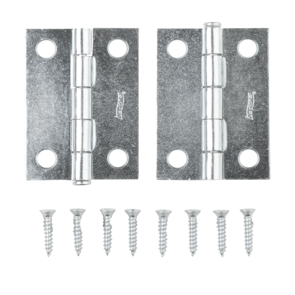 Two zinc loose-pin narrow hinges with screws for door installation in home improvement under $50 collection