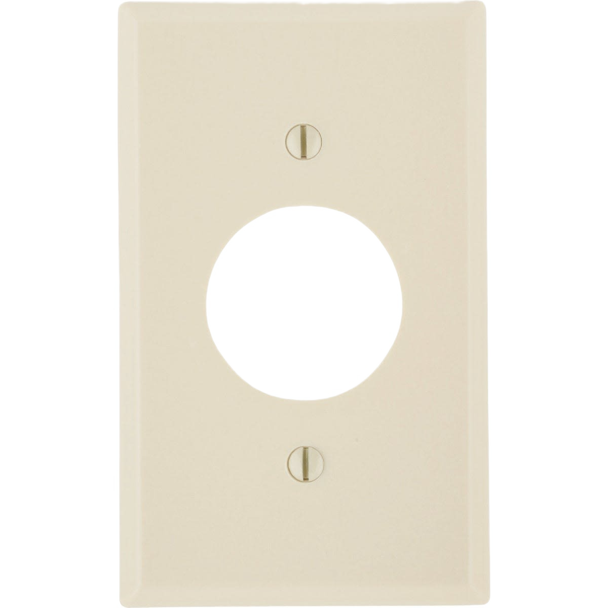 Ivory single gang outlet wall plate with smooth finish for home improvement and electrical tools projects