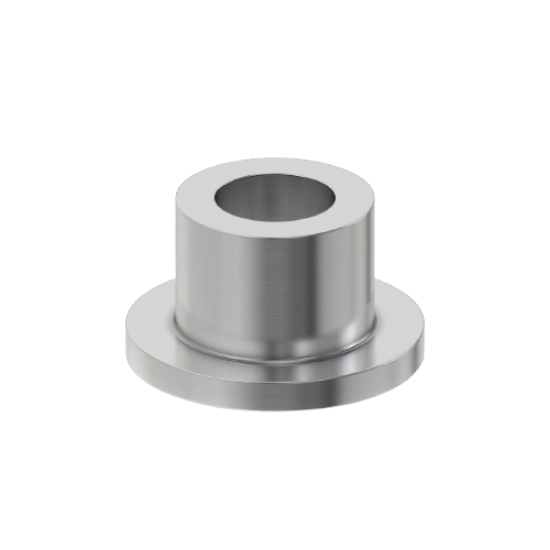 Cylindrical flanged alloy bushing with smooth finish for mechanical and home improvement applications