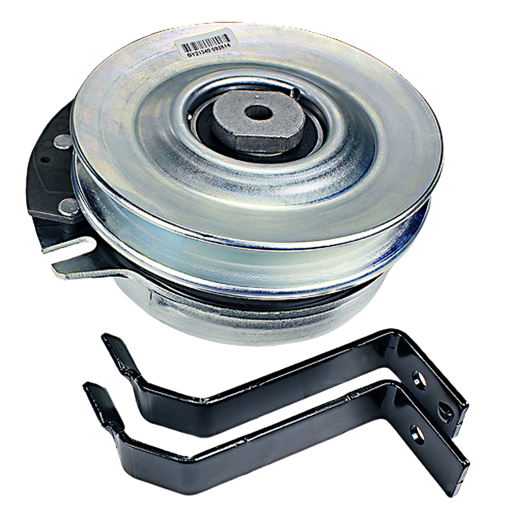Heavy-duty clutch assembly with metal pulley and black mounting brackets for tools and home improvement applications