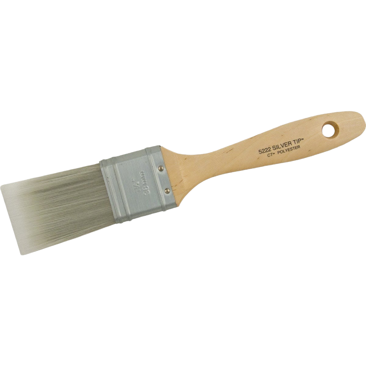 1-1/2 inch flat paint brush with silver tip synthetic bristles and wooden handle for home improvement tools and paint supplies