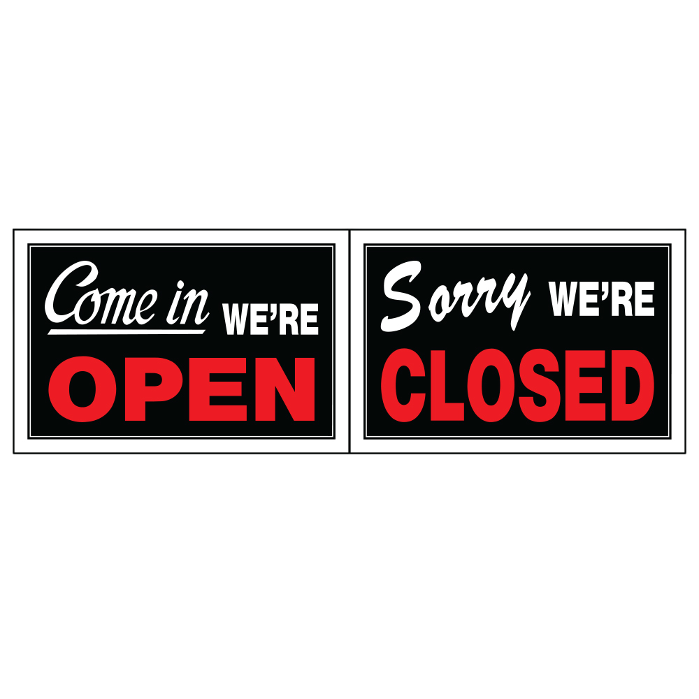 Hillman Come in We're Open / Sorry We're Closed Sign (8" x 12")
