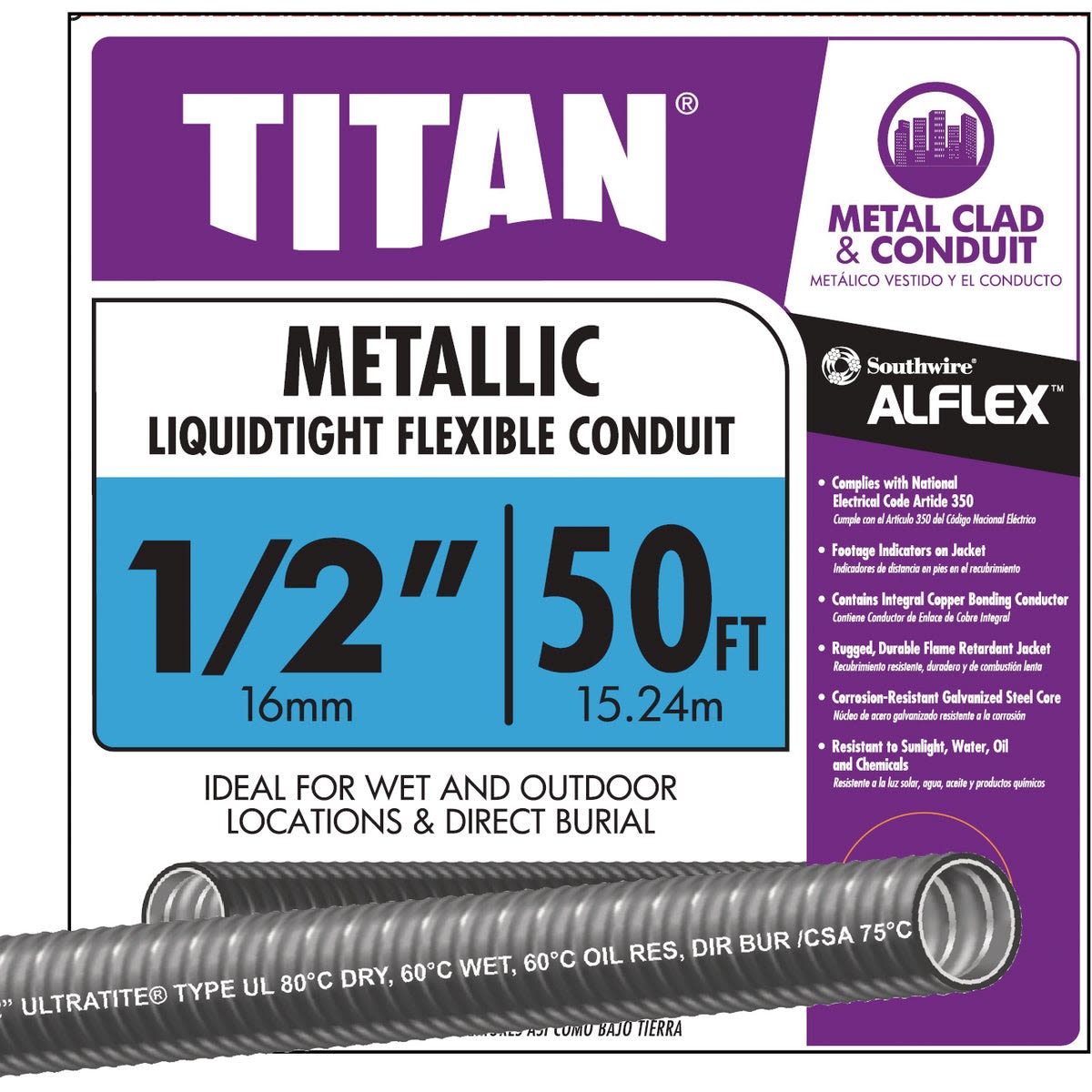 Flexible metallic conduit with liquidtight design for electrical and conduit projects under $100 home improvement collection