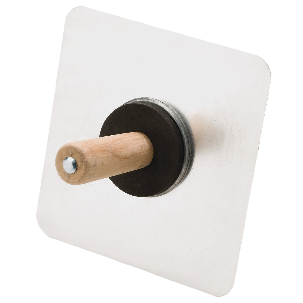 10-inch aluminum drywall hawk with smooth surface and wooden handle for home improvement and painting supplies
