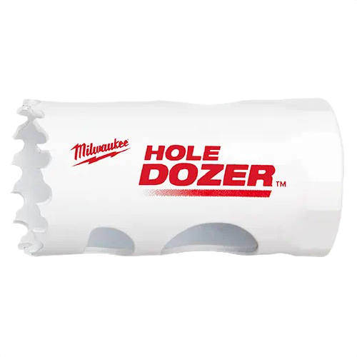 White bi-metal hole saw with reinforced teeth for woodworking and home improvement tools under $50 collections