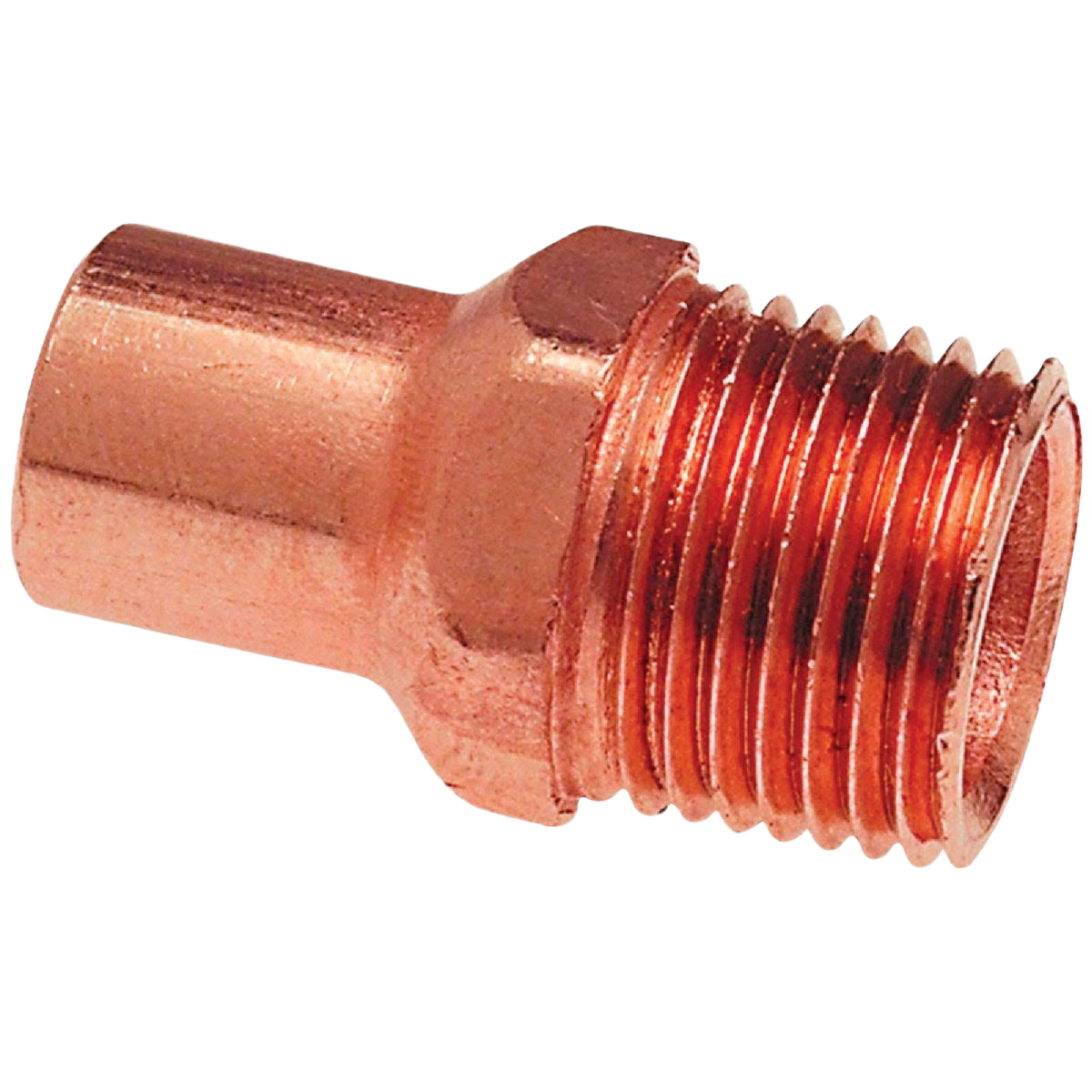 Copper plumbing fitting adapter with male threaded end and sweat connection for pipes under $50 in home improvement collections