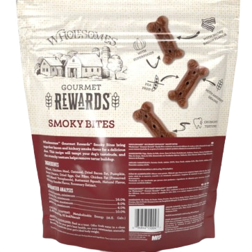 Resealable 3 lb bag of oven-baked smoky bacon flavored dog treats in Pet & Animal under $50 collection