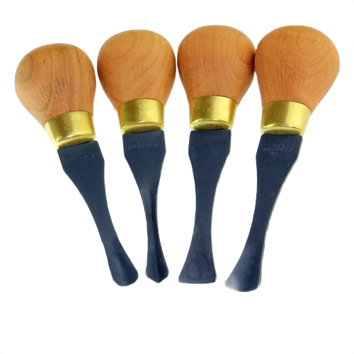 Set of four palm carving tools with cherry wood handles and brass ferrules for woodworking and carving under $100 collections