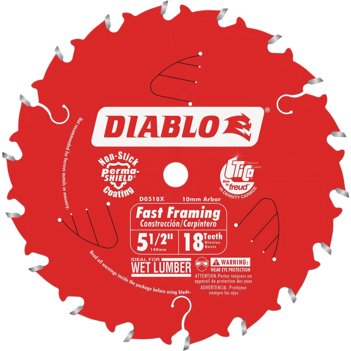 Red fast framing saw blade with 18 teeth and 5-1/2 inch diameter for woodworking tool accessories under $50 collections