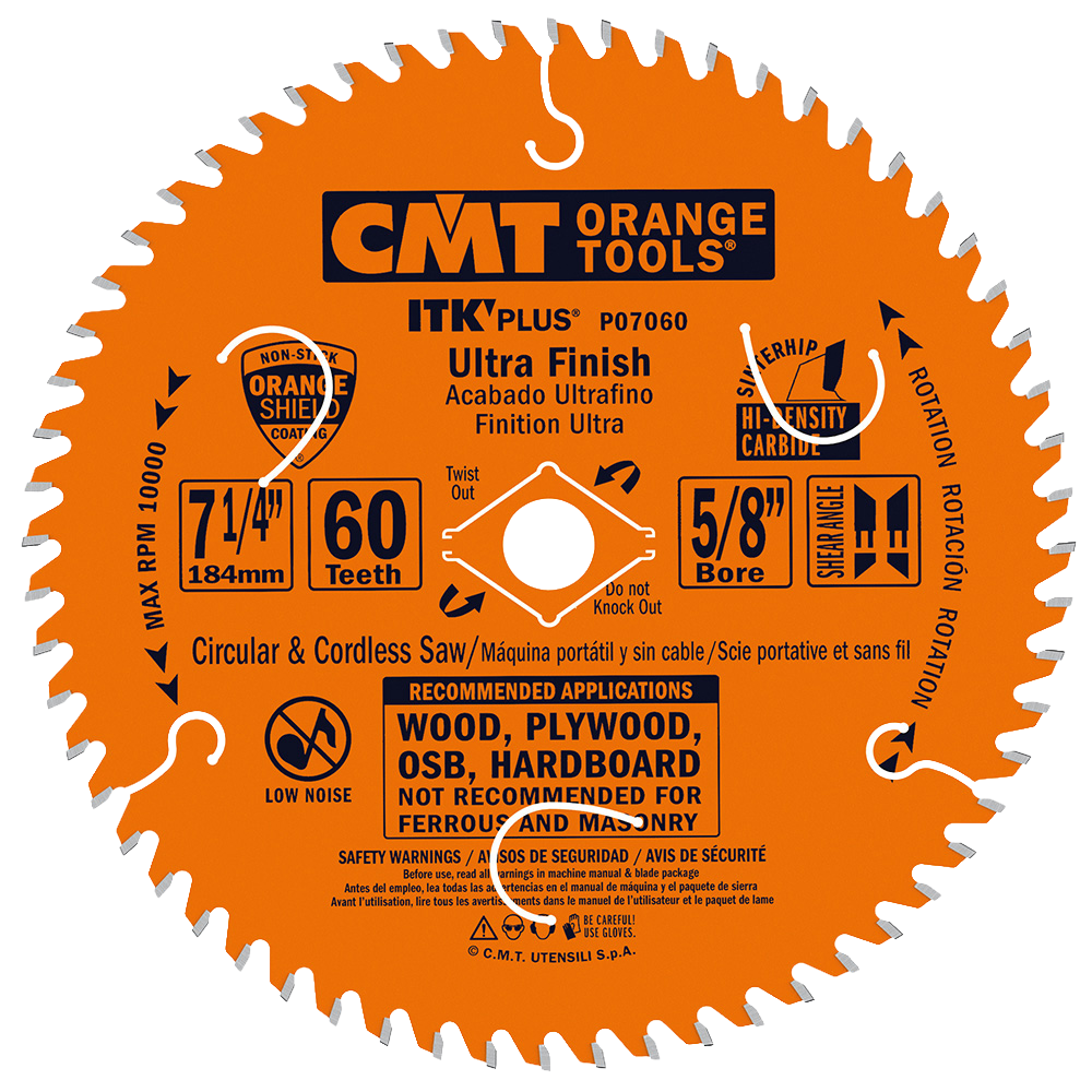 CMT Orange Tools 7-1/4" 60T Itk-Plus® Ultra Finish Saw Blade