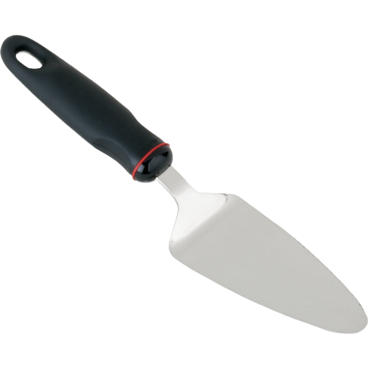 Triangle stainless steel pie server with serrated edge and soft black rubber handle in Kitchenware and Cooking Utensils collections