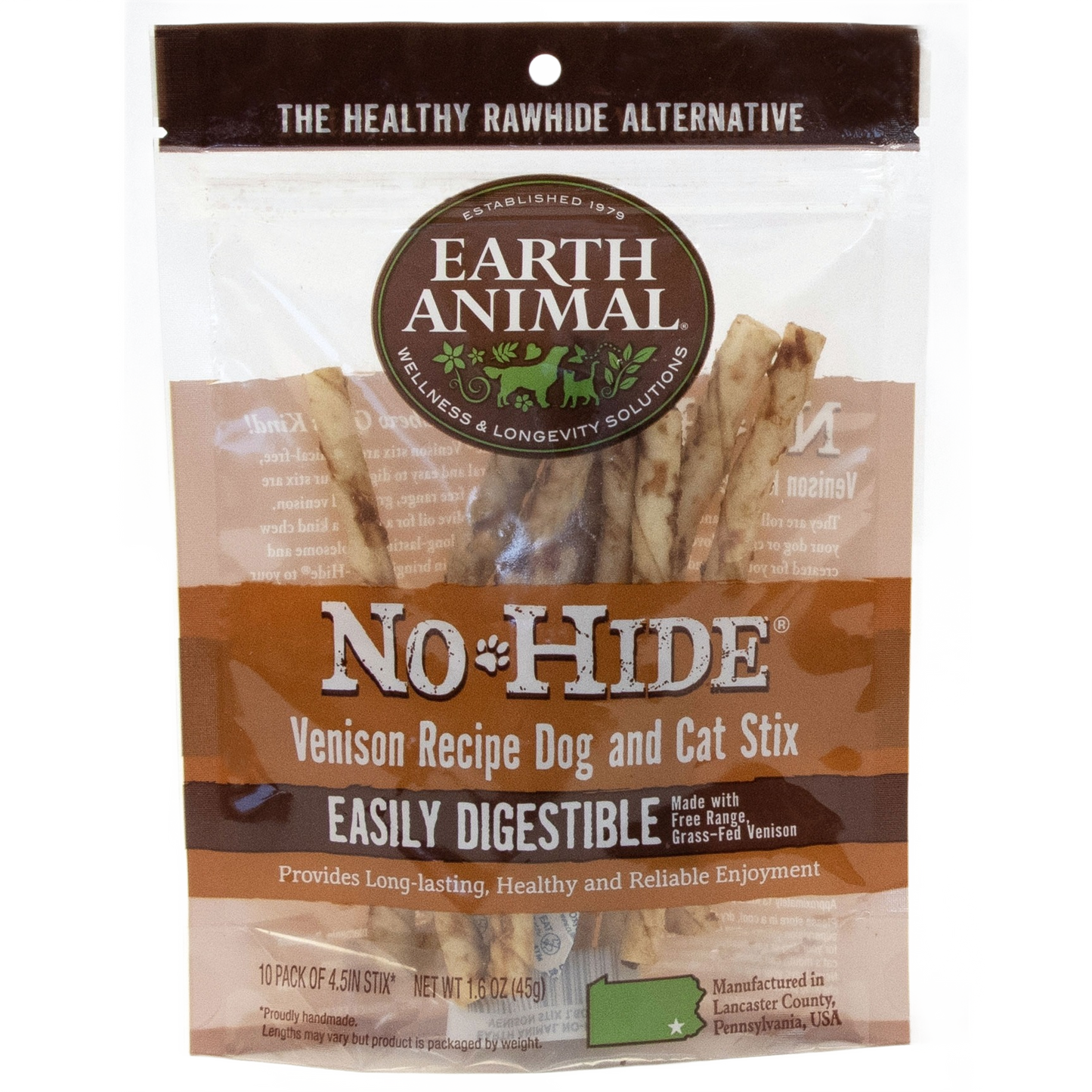 Bag of Earth Animal No Hide Venison Recipe Stix dog and cat treats in pet and farm collections under $50