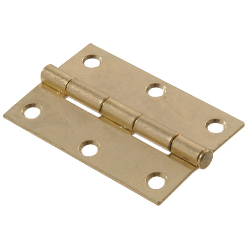 Light narrow brass hinge with removable pin designed for home improvement and cabinetry projects