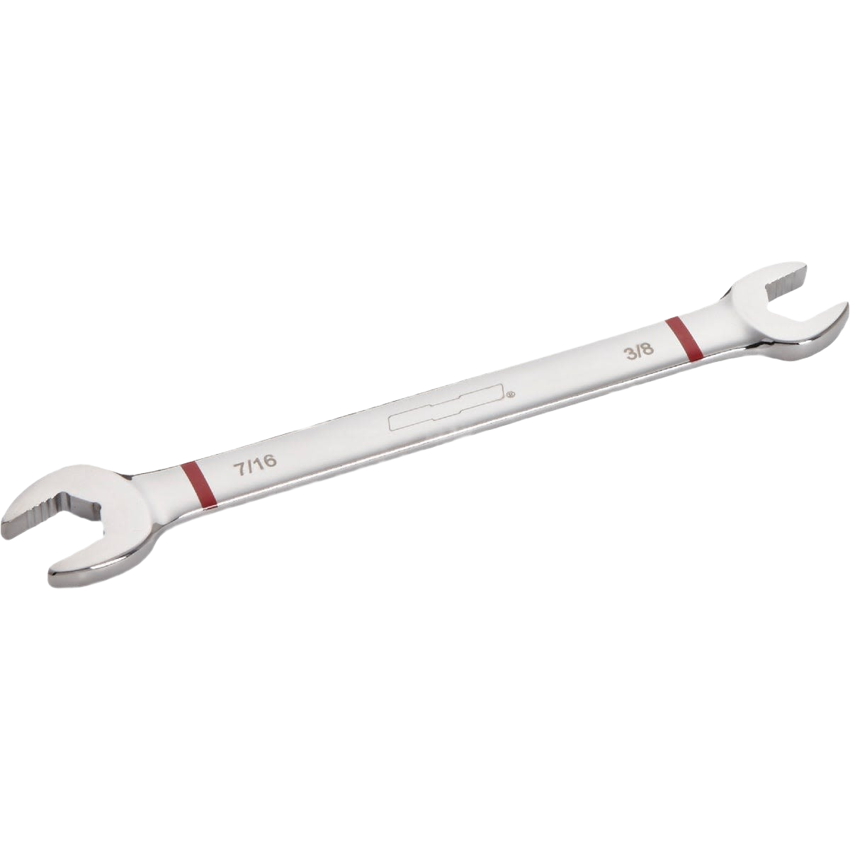 Double-ended open wrench with 3/8 and 7/16 inch sizes for home improvement and general tool use