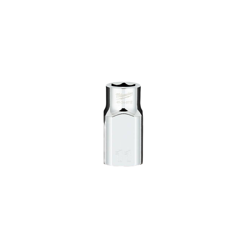 Chrome finish 11-mm standard socket with 1/2-inch drive and FOUR FLAT™ design for home improvement tools use