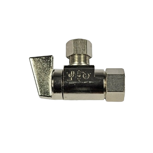 Compact chrome angle valve with compression outlet and female threaded inlet for plumbing under $50 collections
