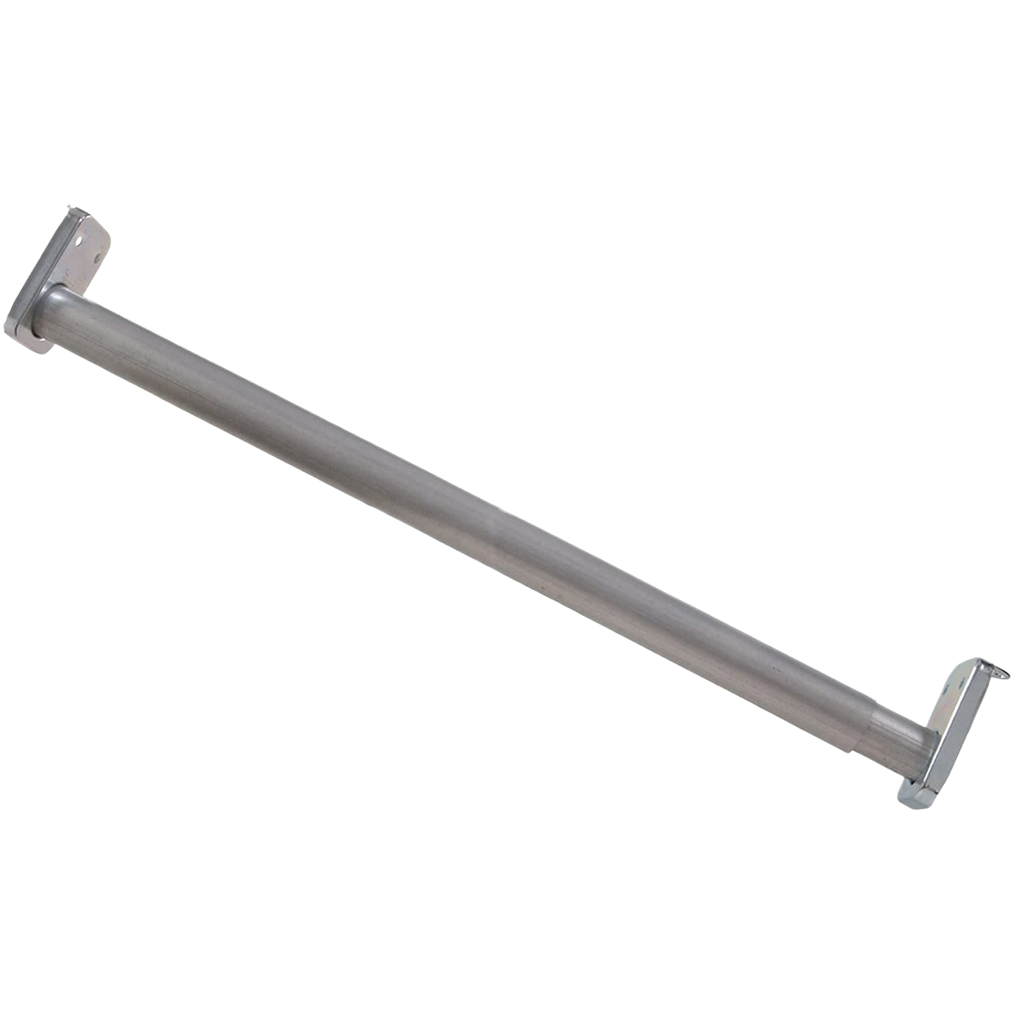 Zinc-plated adjustable metal closet rod with fixed mounting ends for storage and organization solutions under $50
