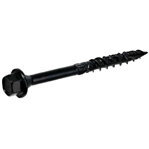 Black Power Pro structural wood screw with hex flange head for fast and durable fastening in hardware and building materials collections