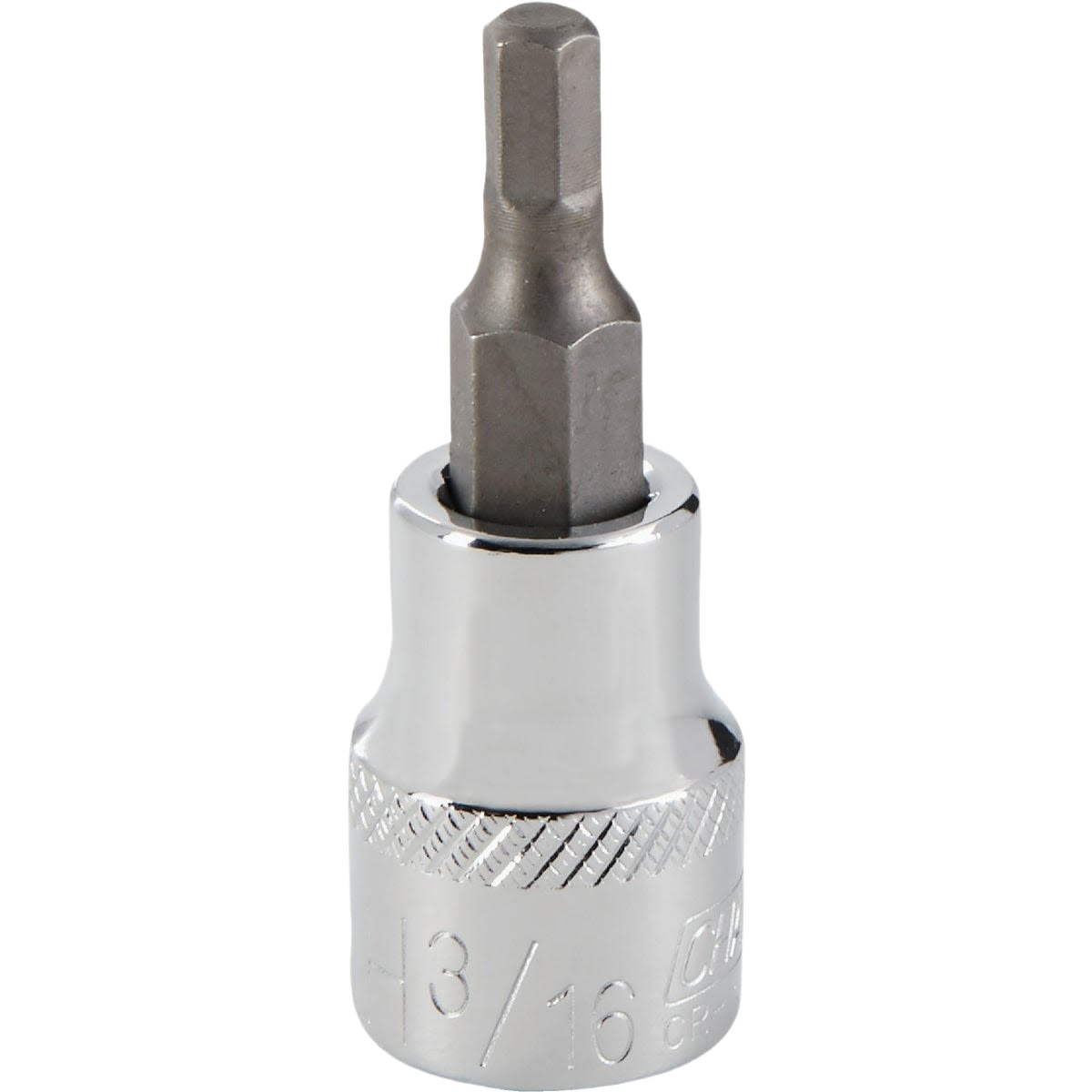 6-point standard hex bit socket with chrome vanadium steel and textured grip for hand and woodworking tools