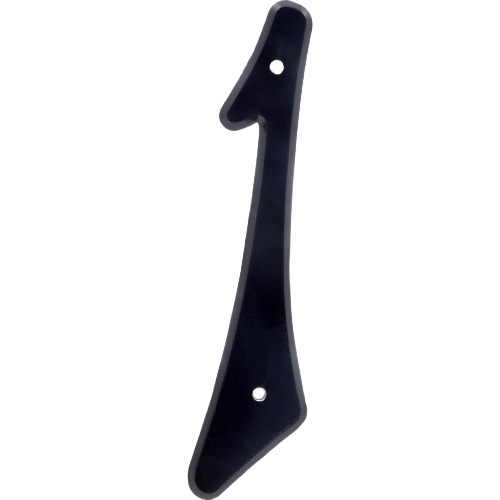 Black plastic number 1 with pre-drilled holes for outdoor use in hardware and home improvement under $50 collections