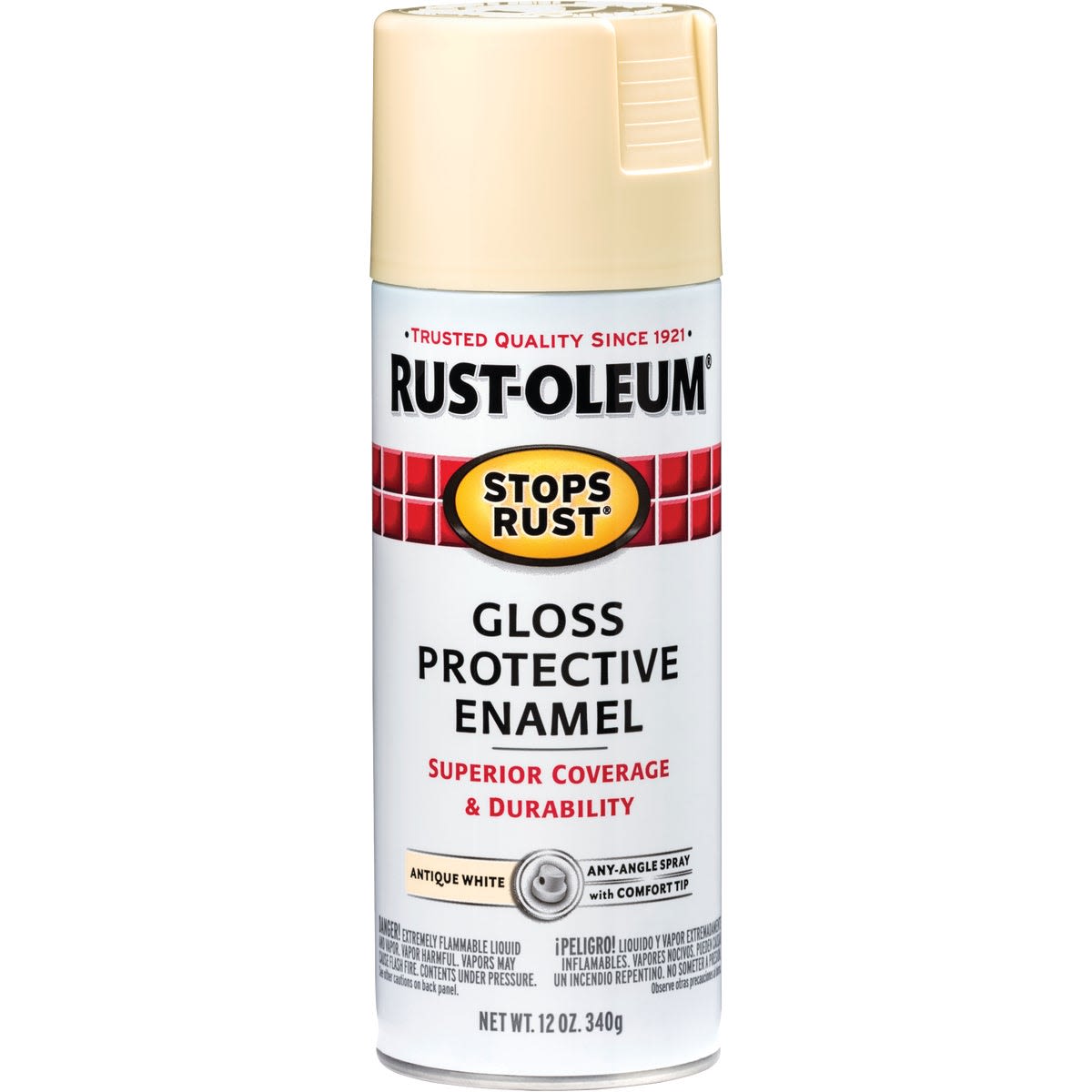12 oz. can of Rust-Oleum gloss protective enamel spray paint in antique white for home improvement tools