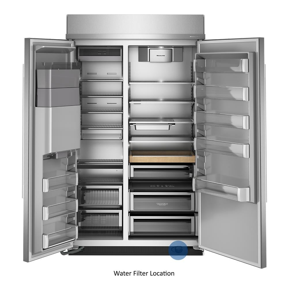 29.4 Cu. Ft. 48-Inch Built-In Side-by-Side Refrigerator with Exterior Water and Ice Dispenser with Measured Fill in PrintShield® Finish