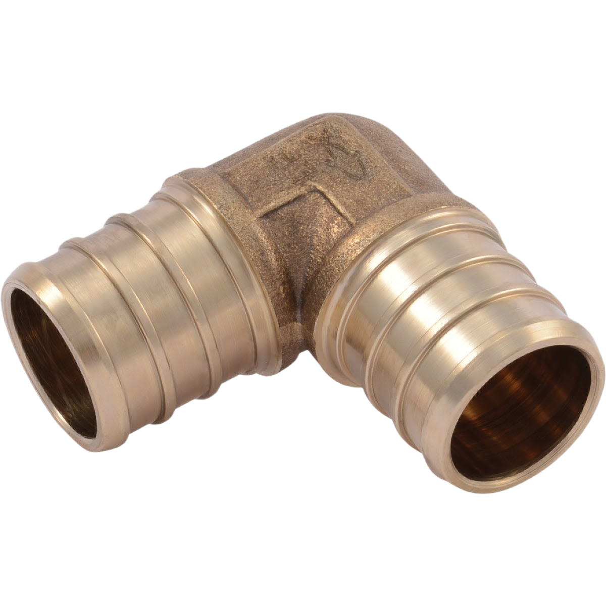Brass 90-degree elbow fitting for PEX tubing in plumbing projects under $50 and home improvement tasks