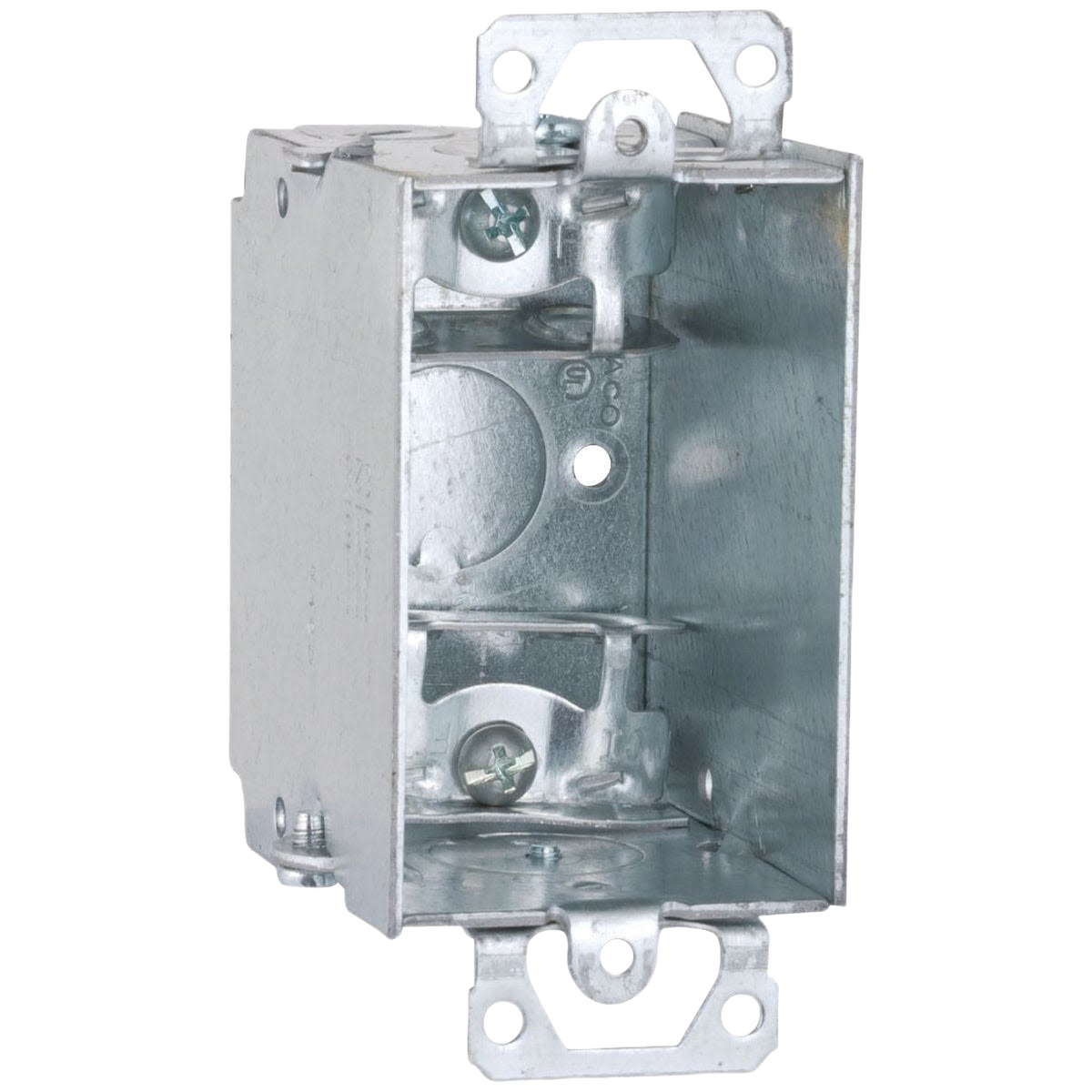 Galvanized steel single-gang electrical box for armored cable installation in electrical and wiring collections