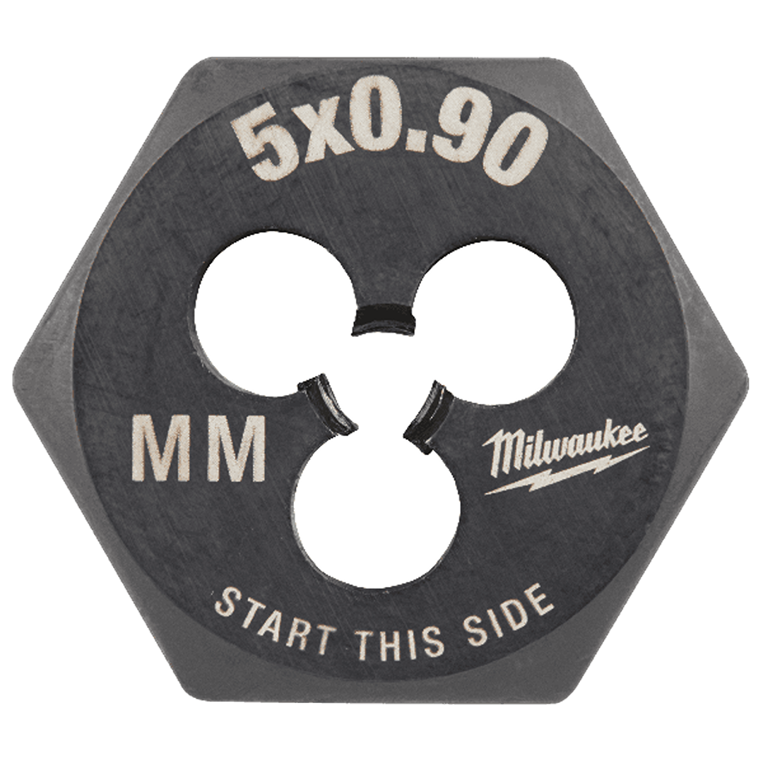Hexagonal threading die with laser-etched metric sizing for precise external threads in Tool Accessories and Power Tool Accessories collections