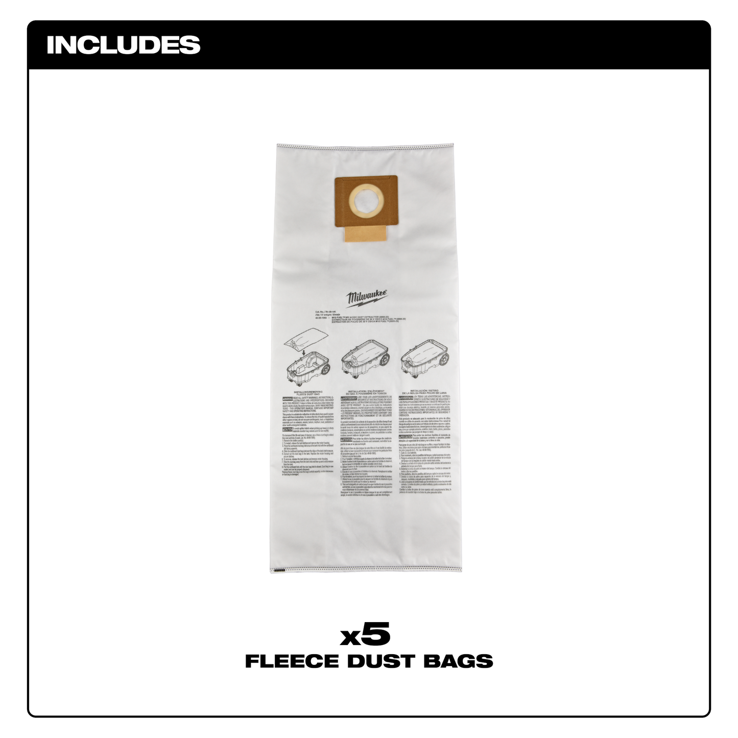 Milwaukee Fleece Dust Bags (5PK)