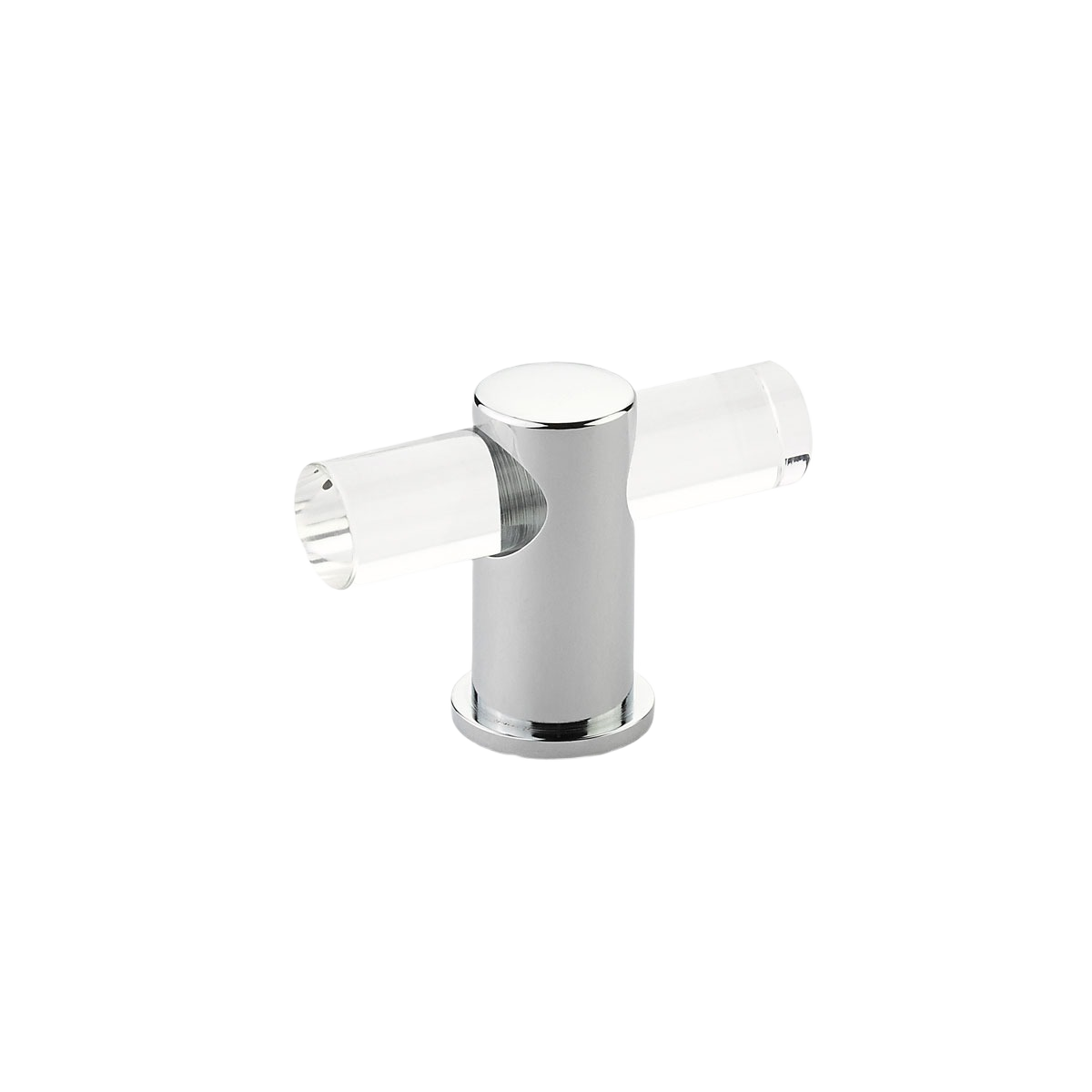 Polished chrome and acrylic T-knob for cabinetry in hardware and furniture accessories under $50 home improvement tools