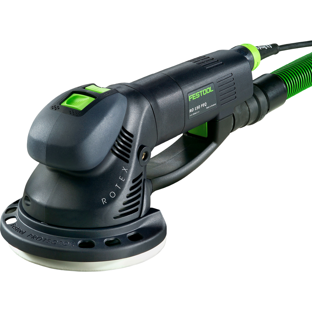 Black and green Festool ROTEX electric multi-mode sander with dust extraction hose in Power Tools and Sanders collections