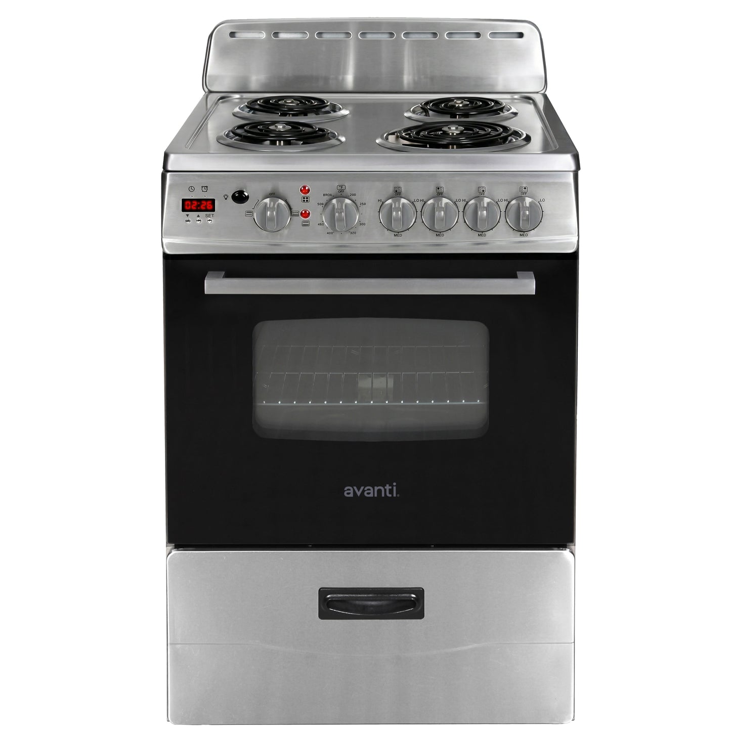 Avanti 24" Electric Range Oven with Framed Glass Door - Stainless Steel