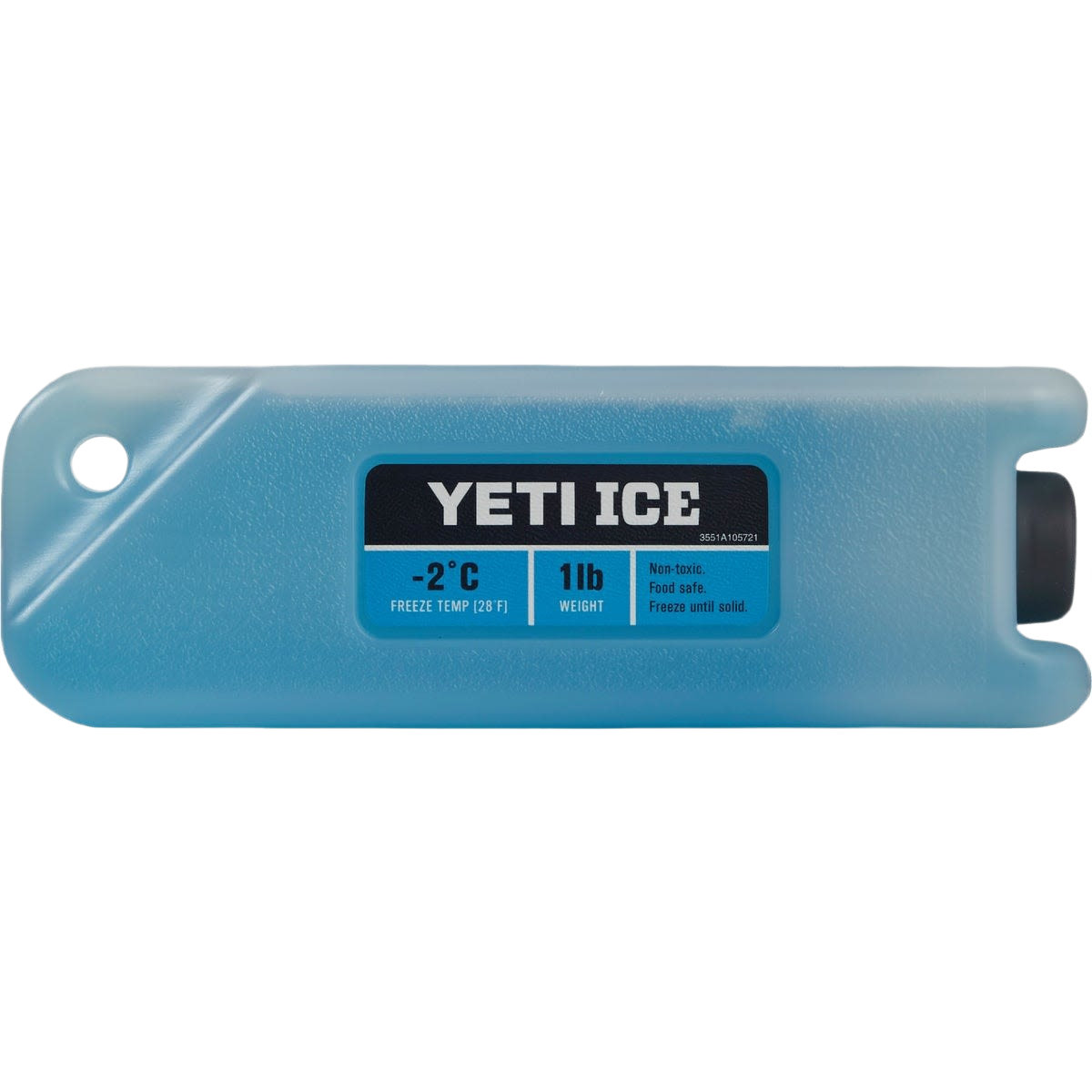 Blue 1 lb. ice pack designed to chill cooler contents faster and keep ice colder longer for outdoor living use