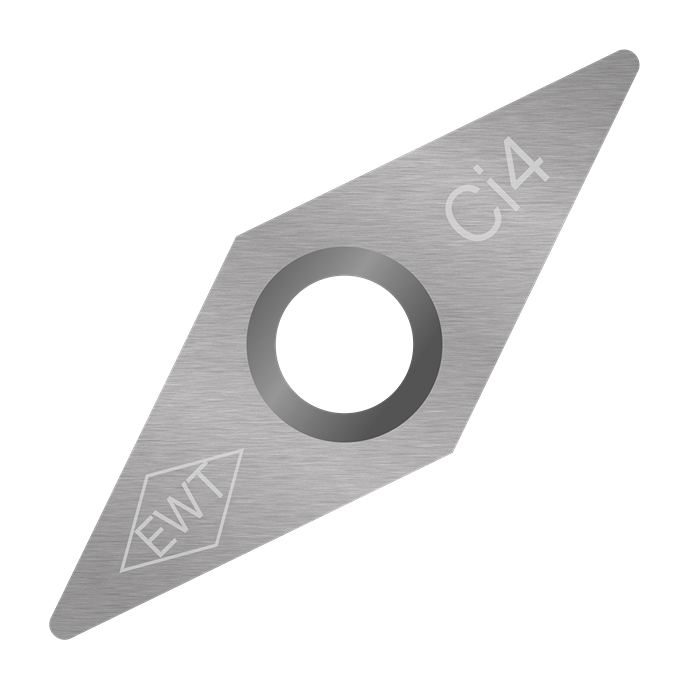 Silver diamond-shaped negative rake cutter blade with central hole for woodworking tools under $50 collection
