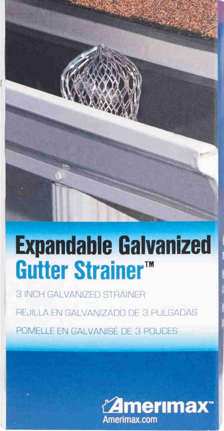 Galvanized metal expandable gutter strainer with dome-shaped mesh filter for debris blocking in home improvement projects