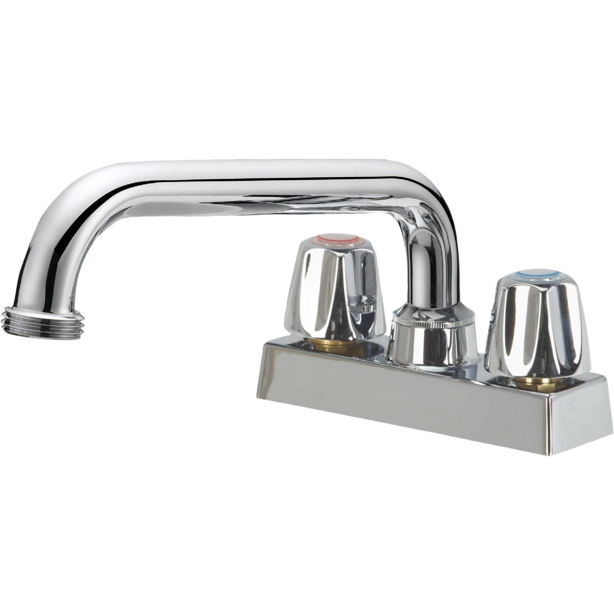 Chrome double-handle laundry faucet with 8-inch spout for utility sinks in plumbing and home improvement projects