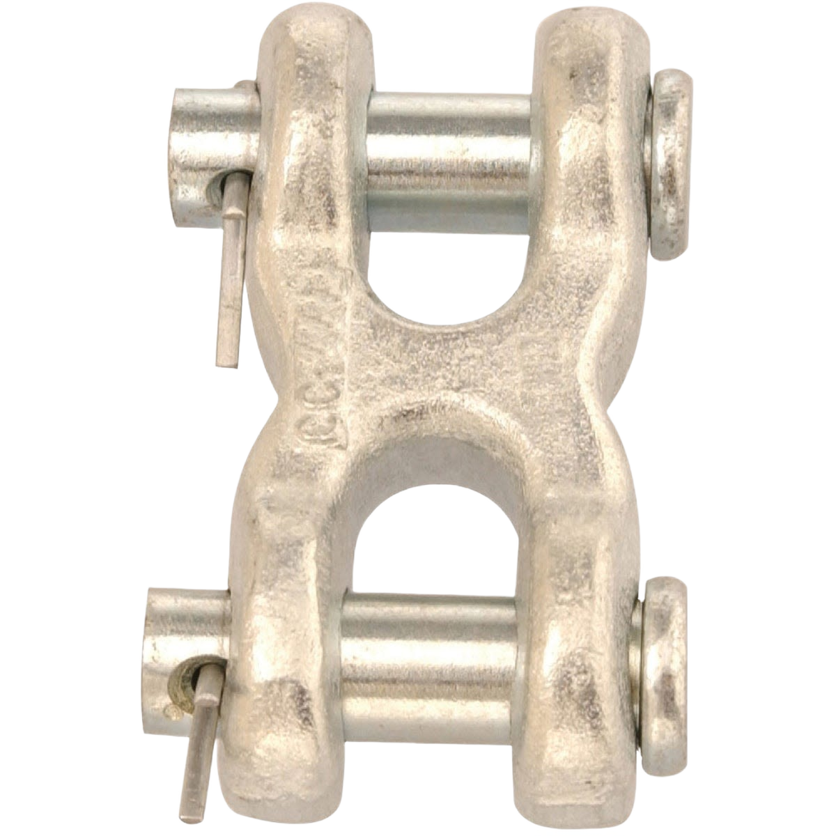 Forged steel double clevis midlink with zinc plating for secure chain connections in hardware and fasteners collections