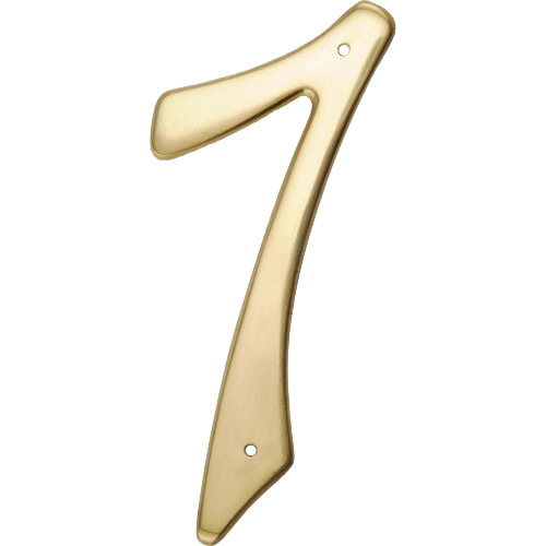 Brass number 7 house address marker with nail-on mounting holes for hardware and home improvement projects under $50