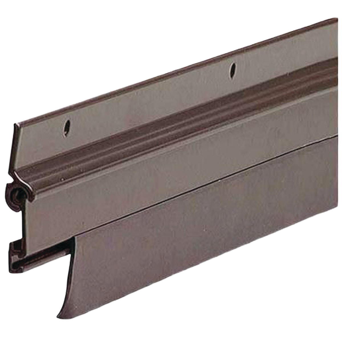 Bronze automatic door sweep with spring-action vinyl seal for draft and moisture protection in hardware and home improvement tools collections