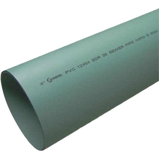 Charlotte Pipe 4" x 10' Solid SDR35 PVC Drain & Sewer Pipe, Belled End