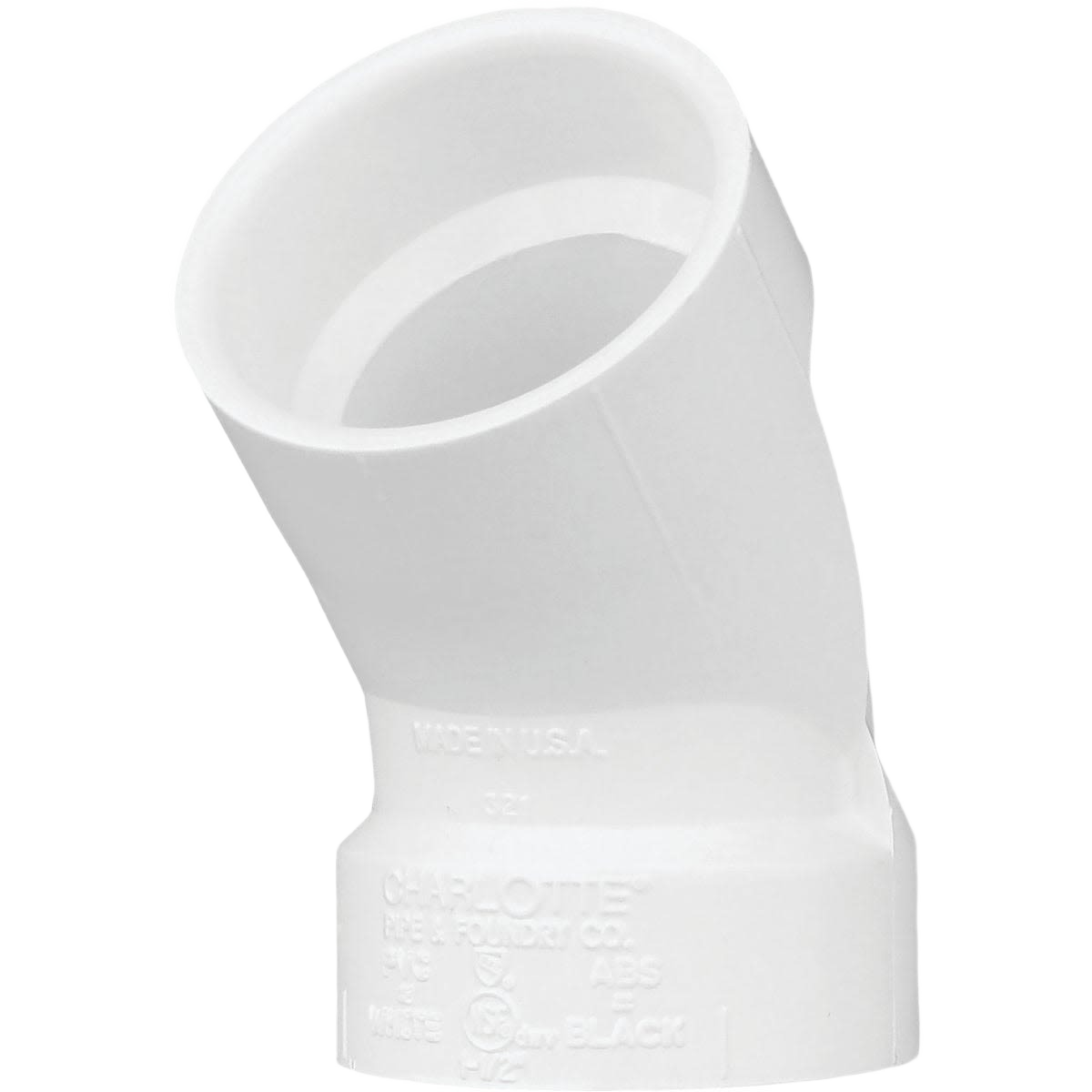 White PVC 45-degree DWV sanitary elbow for plumbing in Pipes & Fittings and Under $50 collections