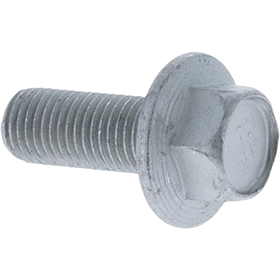 Silver metal hex bolt with flange for automotive use in Honda parts and home improvement tasks under $50